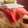 Plaid en coton BYZANCE corail 140 x 200 cm
