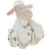 Plaid et peluche lapin blanc