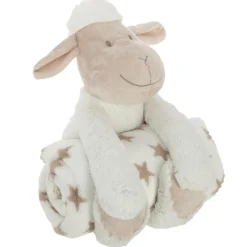 Plaid et peluche lapin blanc