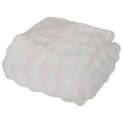 Plaid fausse fourrure 3D Zephy - blanc