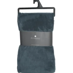 Plaid microfibre bleu orage 180x230