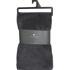 Plaid microfibre gris foncé 180x230