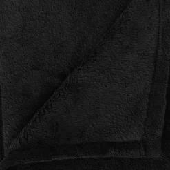 Plaid microfibre noir 130x180