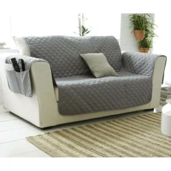 Plaid piquage carreaux - Gris
