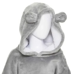 Plaid Poncho Enfant Capuche Ours