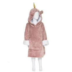 Plaid Poncho Enfant Capuche Licorne