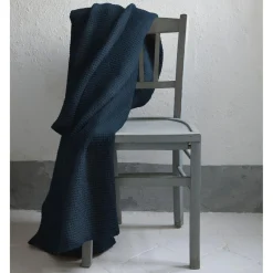 Plaid recyclé Maia Navy 140 x 200