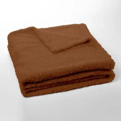 Plaid Teddy en Polyester 130 x 180 MOKA Caramel