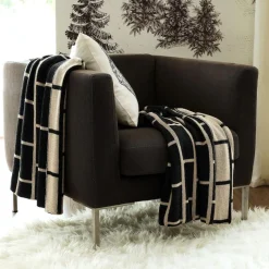 Plaid tricot effet brique noir BRIQUE TRICOT