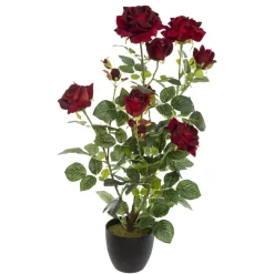 Plante décorative artificielle Rosier rouge