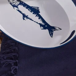 Plateau Métal Poisson Bleu 33 x 42 x 4