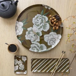 Plateau rond metal flowpon imprimé