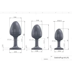 Plug anal GEISHA PLUG DIAMOND M - Noir Dorcel