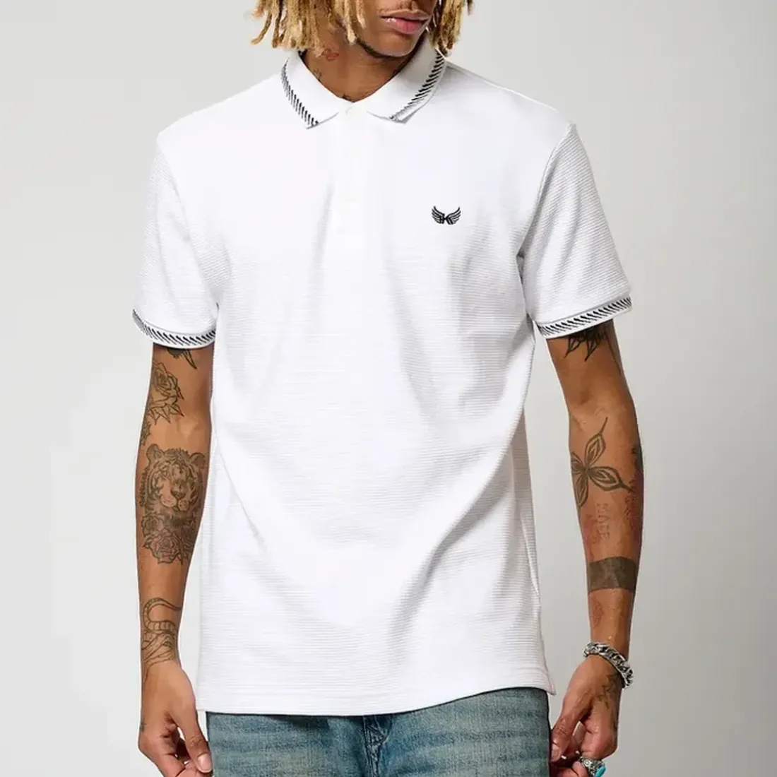 Polo M Courtes en coton BARRO White blanc