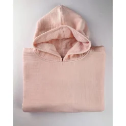 Poncho 1 et 2 ans en Coton Rose
