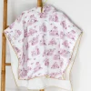 Poncho pour bébé Jouy rose