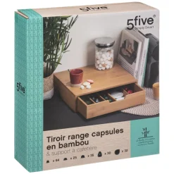Porte Capsule Tiroir Bambou