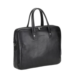 Porte document noir en cuir