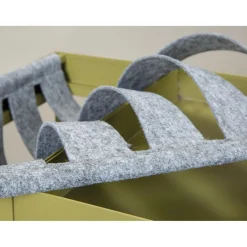 Porte magazines en Métal et Feutre Vert MAGGA