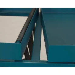 Porte magazines en Métal et Feutre Bleu MAGGA