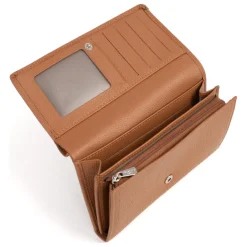 Portefeuille long Stop RFID MIRABELLE Tan en cuir Ria beige