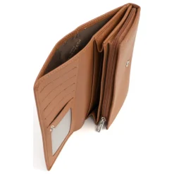 Portefeuille long Stop RFID MIRABELLE Tan en cuir Ria beige