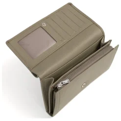 Portefeuille long Stop RFID MIRABELLE Olive en cuir Kaye