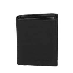 Portefeuille noir en cuir véritable