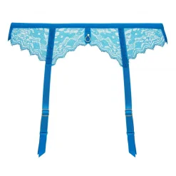 Porte-jarretelles en dentelle Freya Bleu