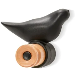 Portemanteau mural, patère design 'MOANO' noir en forme d'oiseau