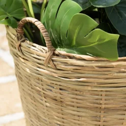 Pot de fleur ovale grand modèle en bambou naturel HECTOR