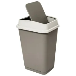 Poubelle 50L en plastique taupe
