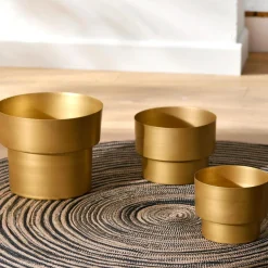 PRECIOR CACHE POT METAL DORE LARGE