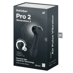 Pro 2 Génération 3 Air pluse Connect App et vibration - Noir Satisfyer