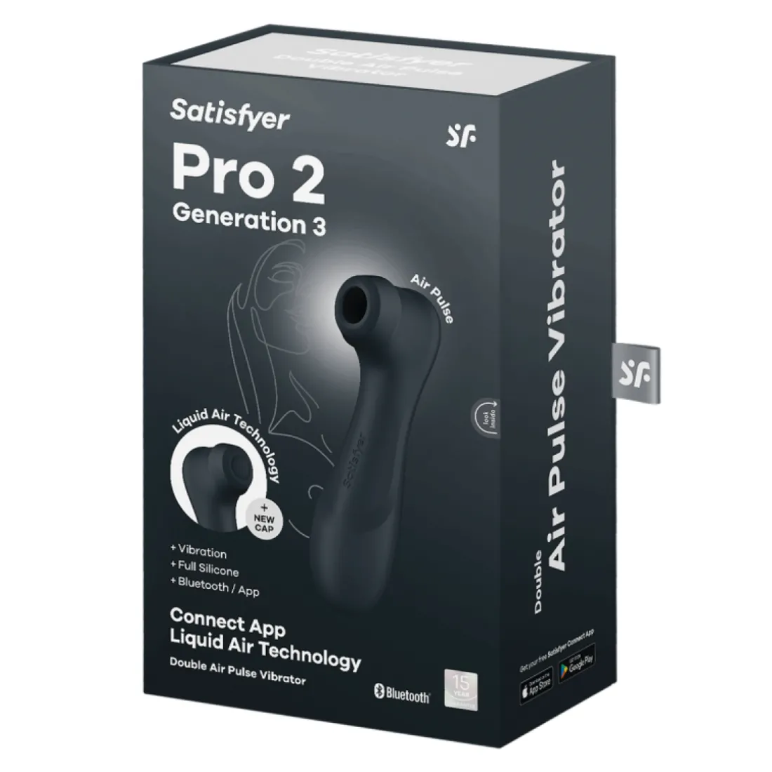 Pro 2 Génération 3 Air pluse Connect App et vibration - Noir Satisfyer