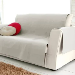 Protège fauteuil en coton LONASOFT - gris perle
