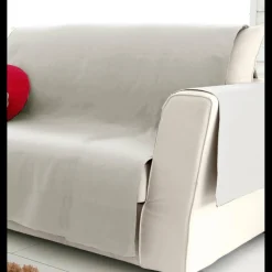 Protège fauteuil en coton LONASOFT - gris perle