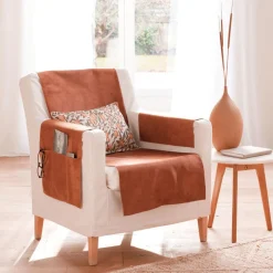 Protège fauteuil 60x140 WHISPER-orange rouille