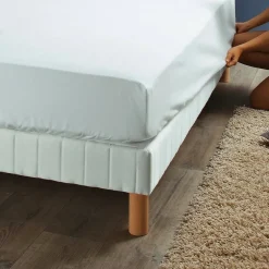 Protège-matelas forme drap-housse SELENIA en jersey extensible - Blanc