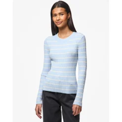 Pull à maille en viscose Crista bleu ciel Fleur