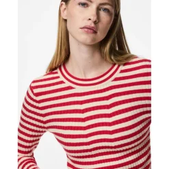 Pull à maille en viscose Crista rayures rose Anya