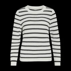 Pull col rond blanc en coton Ione