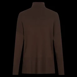 Pull col roulé marron foncé Skye