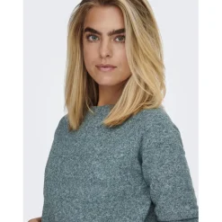 Pull en maille à manches longues bleu océan Bree