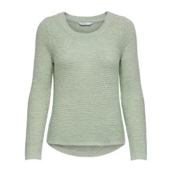 Pull en maille col rond col rond vert clair Ana