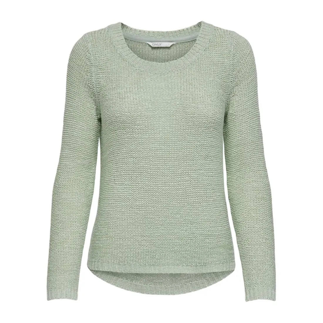 Pull en maille col rond col rond vert clair Ana