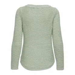 Pull en maille col rond col rond vert clair Ana