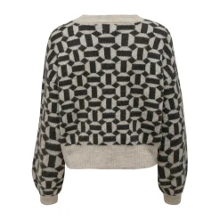 Pull en maille col rond col rond gris clair Mia
