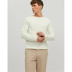 Pull en maille Col rond Manches longues Blanc Reed Oscar