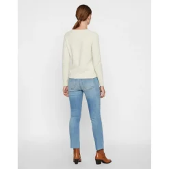 Pull en maille Col rond Manches longues gris Eve